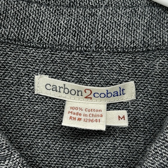 Carbon 2 Cobalt Long Sleeve Shirt Men Medium Gray 100% Cotton Button Up - Picture 2 of 8